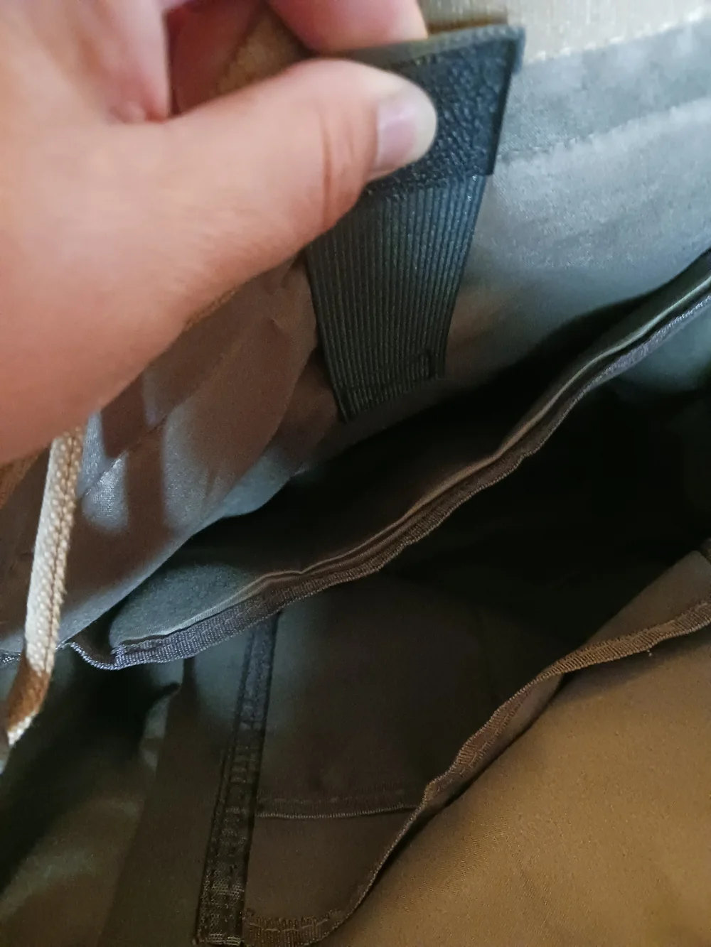 Greg Norman Collection Brown Canvas Backpack with Leather Trim